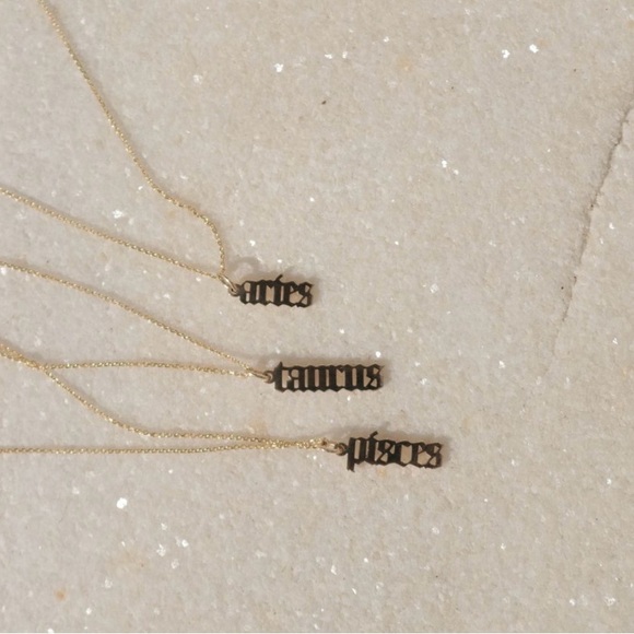 14K Yellow Gold Zodiac 18" Necklace - Picture 1 of 6